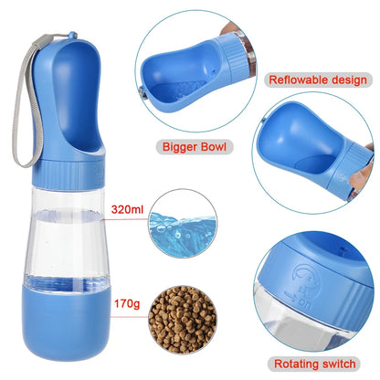 Dual-Chamber Portable Pet Travel Bottle
